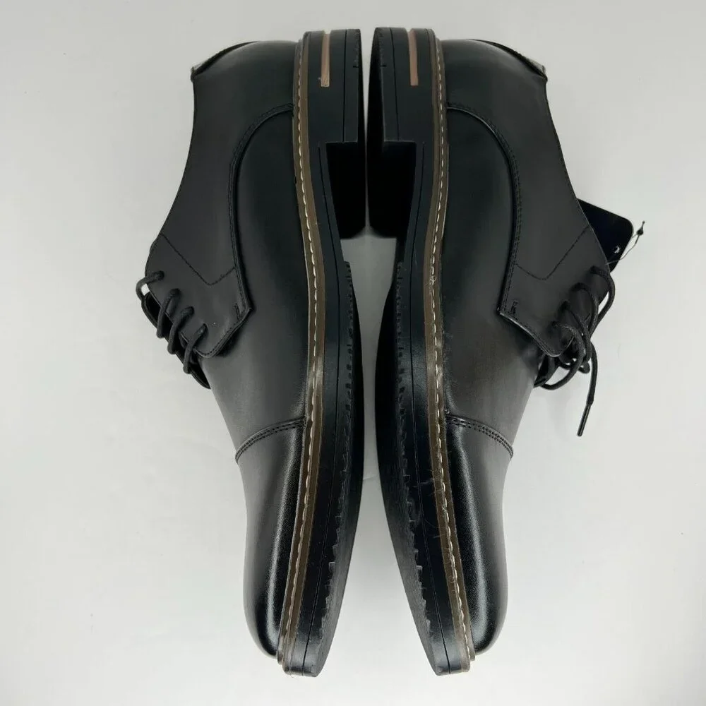 Jousen Mens DDH23021 Black Polished Oxford Leather Cap Toe Size 13 Dress Shoes